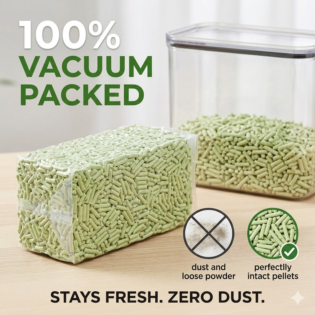 Premium Vacuum-Packed Tofu Cat Litter 2kg — Dust-Free, Flushable, Odour Control (Bundle of 6)